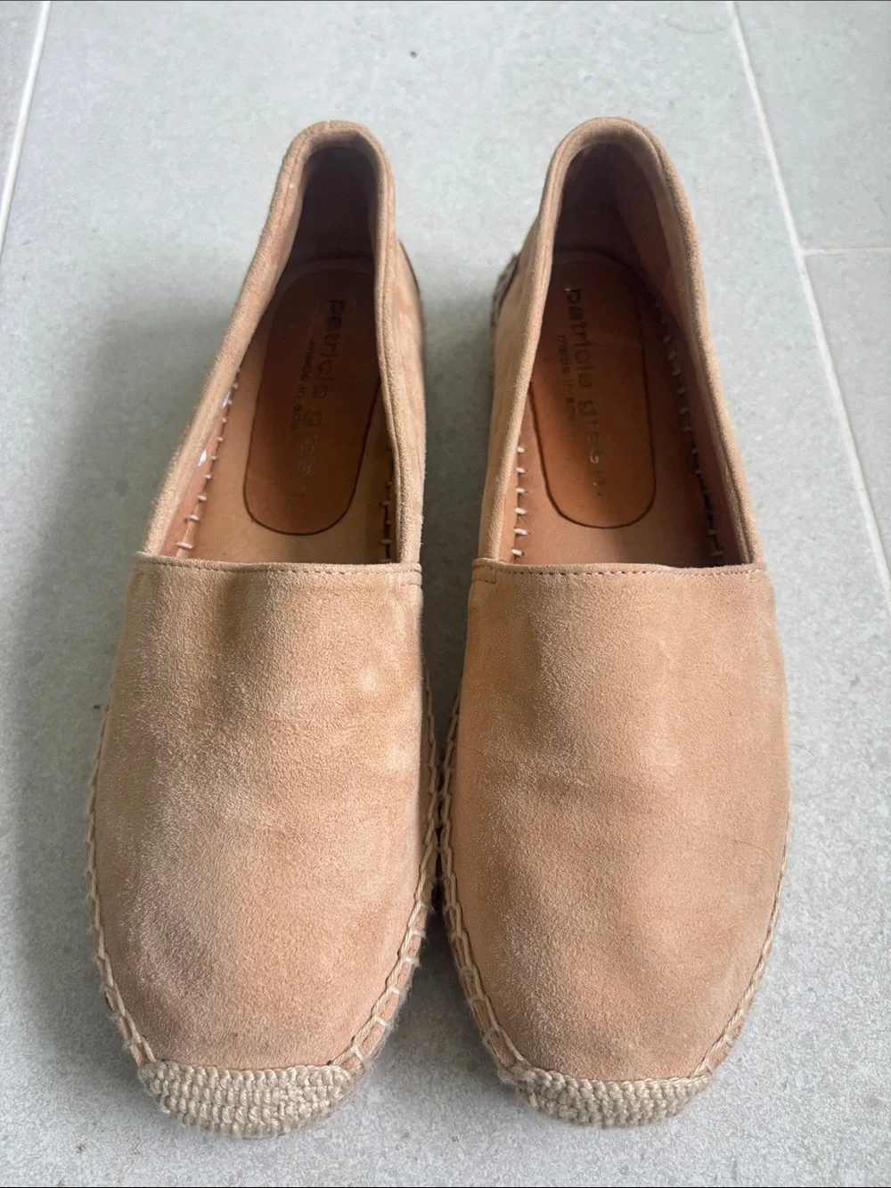 Tan leather Espadrille Slip-Ons